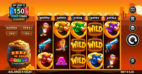 Grafische Darstellung eines Bonus-Power-Ups im Beef Online Casino