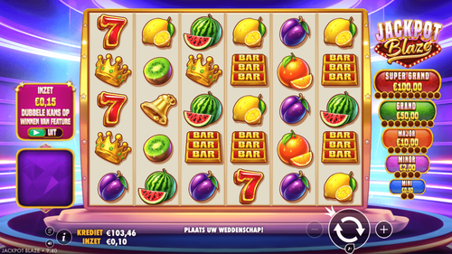 Jackpot Blaze slotspel op mobiel scherm