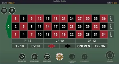 Low Stakes Roulette gameplay
